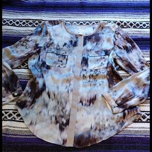 Chico's BEAUTIFUL Purple Tie Dye Blouse Sh…
